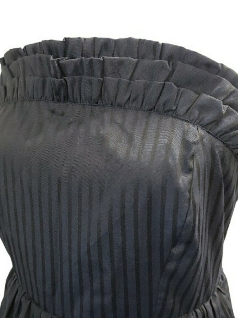 Red Camel Striped Strapless Navy Black Dress Sz M - Picture 3 of 6